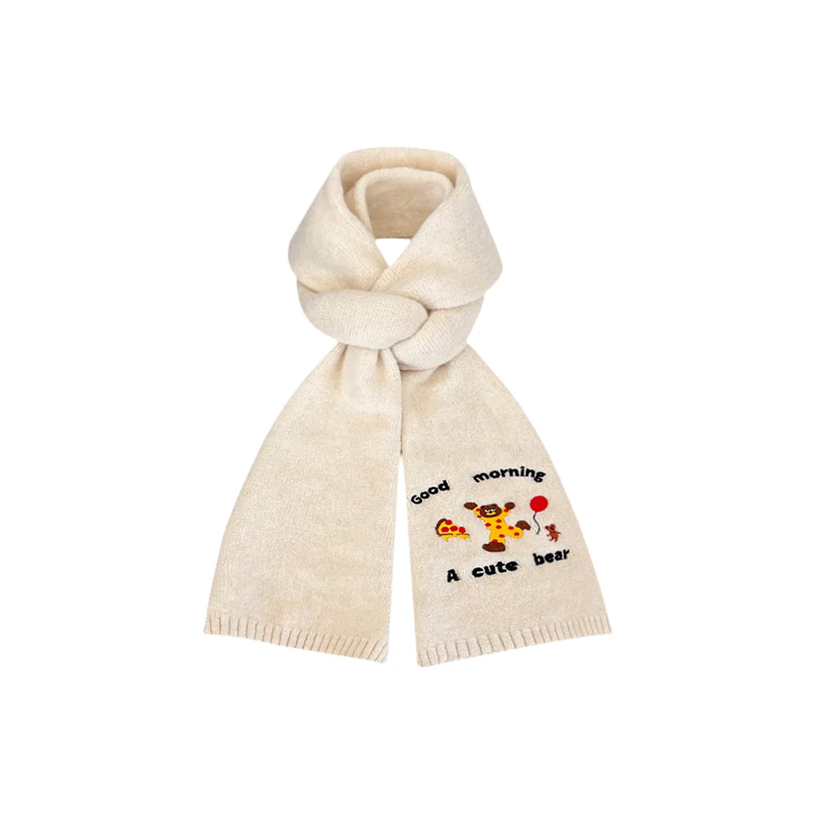 BEPOP Polyester Polyester Faux Cashmere Knit Scarves Unisex Black/White/Oatmeal