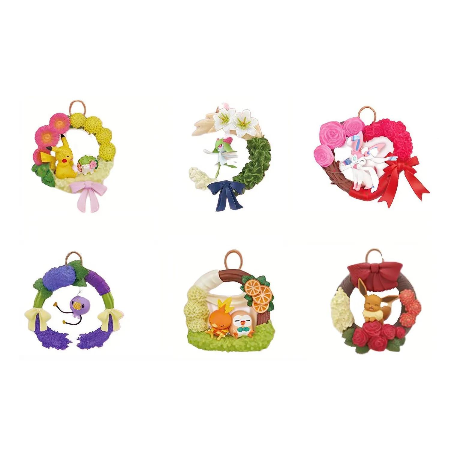 RE MENT Покемон Decoration Collection Счастье Венок Счастливый Draw Целая коробка 6 шт