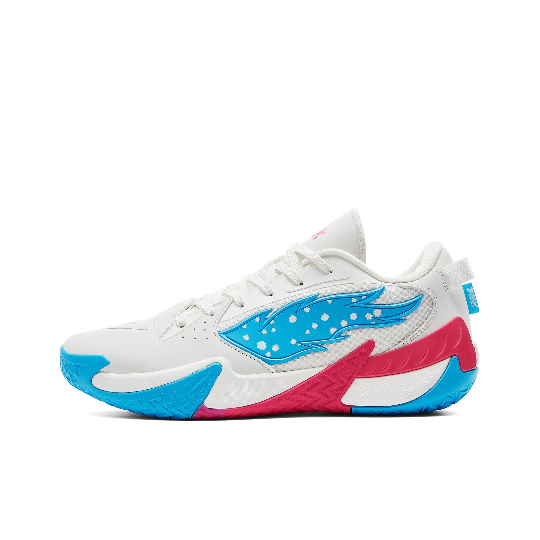 PEAK Taichi Outdoor Dominator Pro Cushioning Rebound Slip-Resistant Low-Top Basketball Shoes Men's Ivory Blue