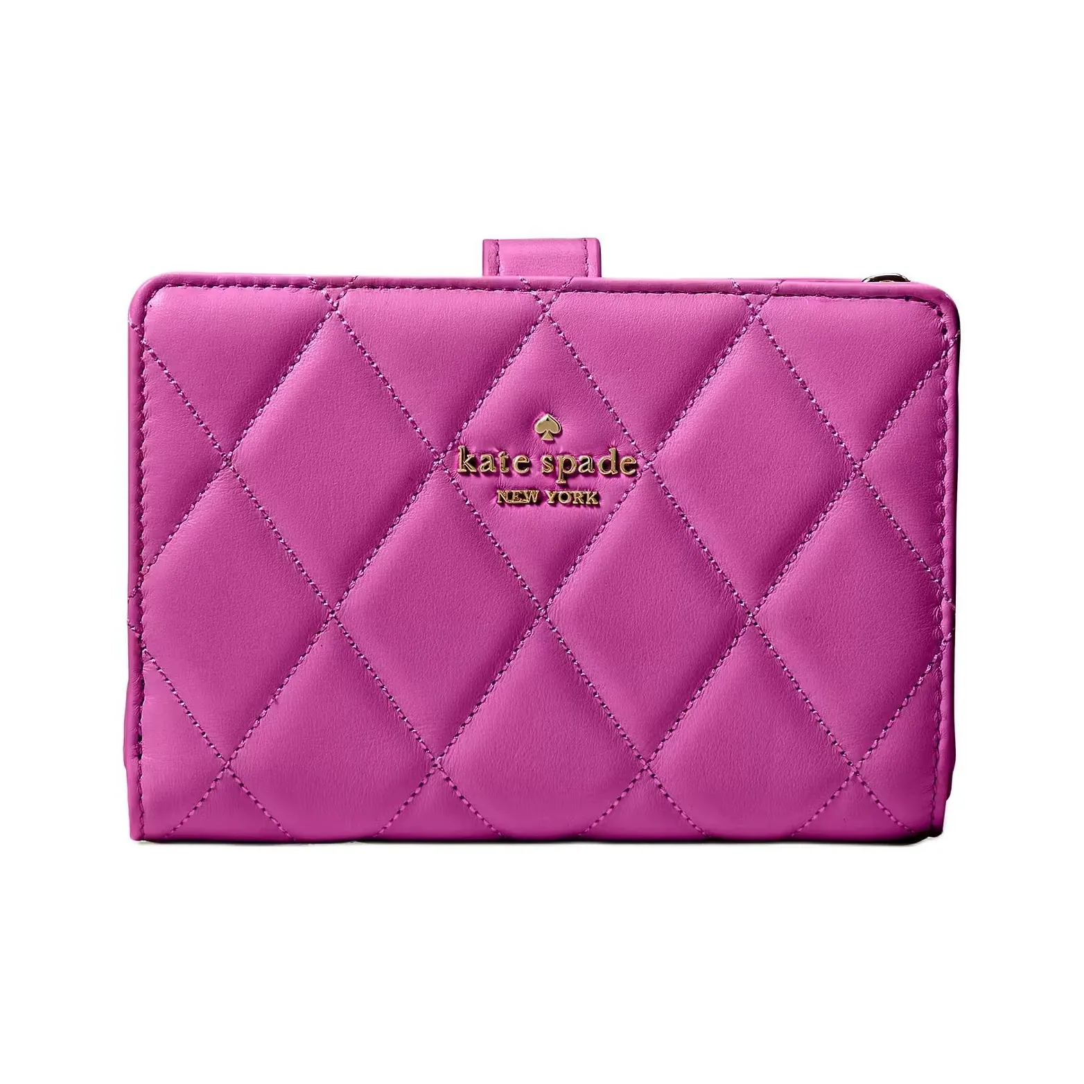 Kate Spade Quilted Leather Wallet Medium Size Women's Bahá Rose