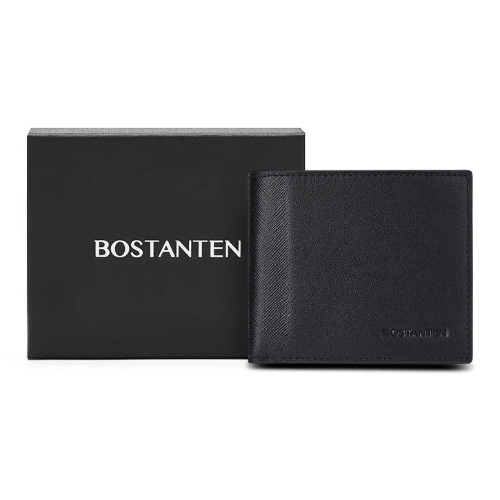 BOSTANTEN Кошелек из коровьей кожи мужской черный