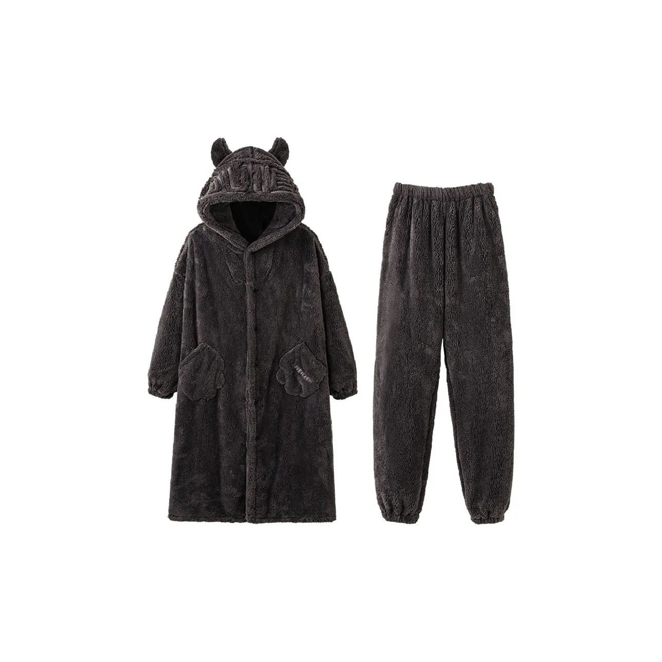 MIOJUER Pajama Set Autumn And Winter Models Women's Black