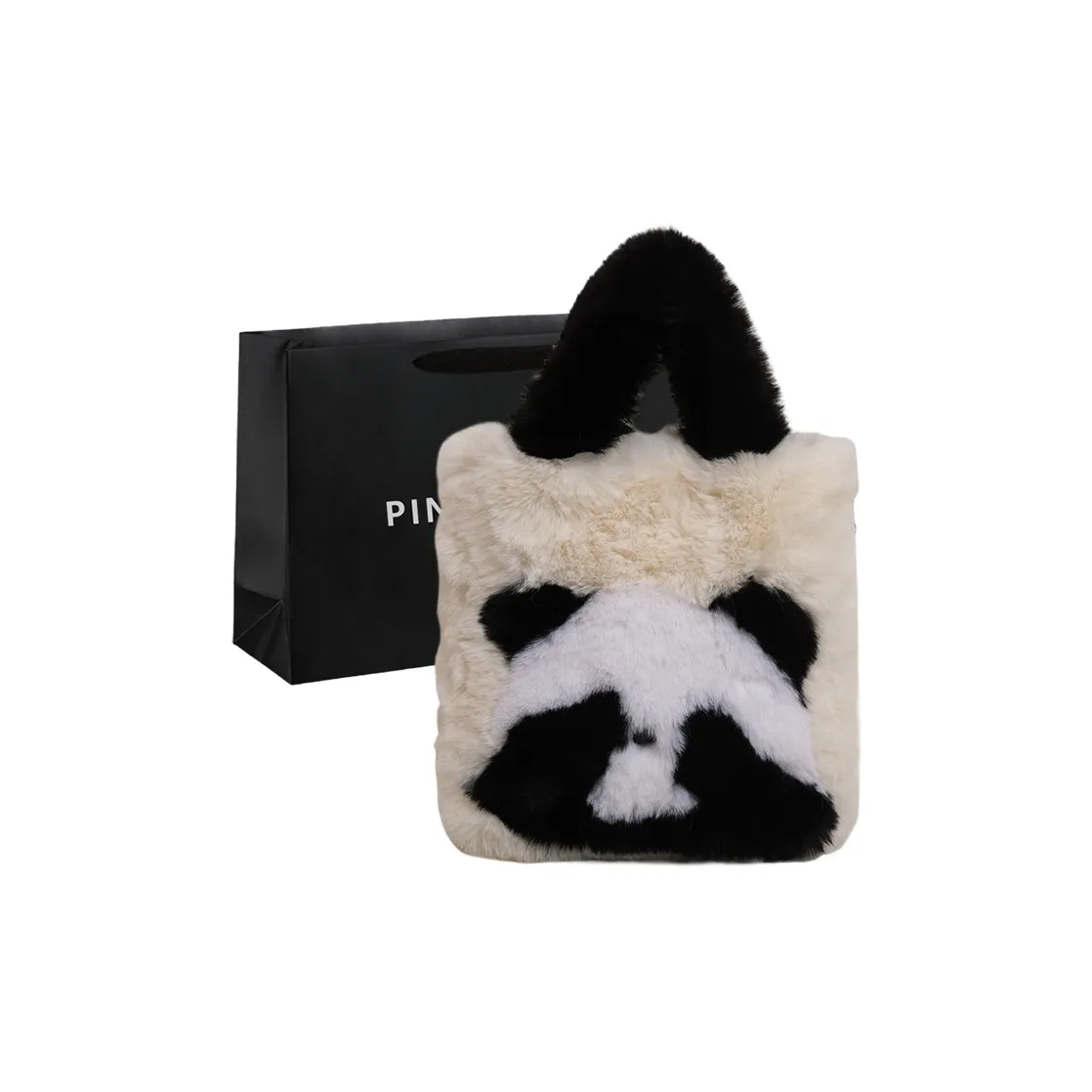 PINK·LAND Плюшевая сумка через плечо сумка обычного размера белый серый фиолетовый хаки кофейный зеленый