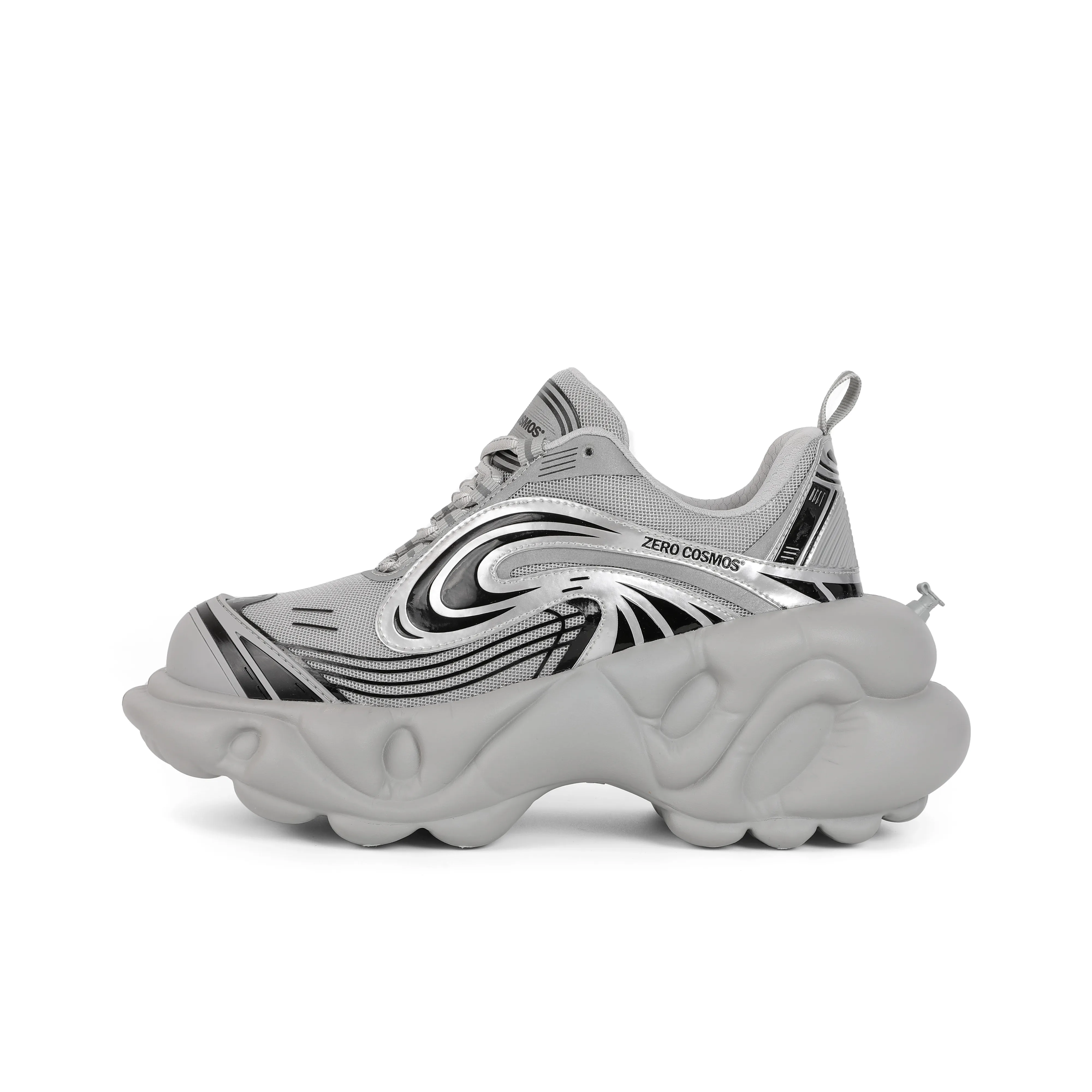 ZERO COSMOS Spacewalk Series Cushioned Wear Resistant Height Increasing Low Top Chunky Sneakers Unisex Silver