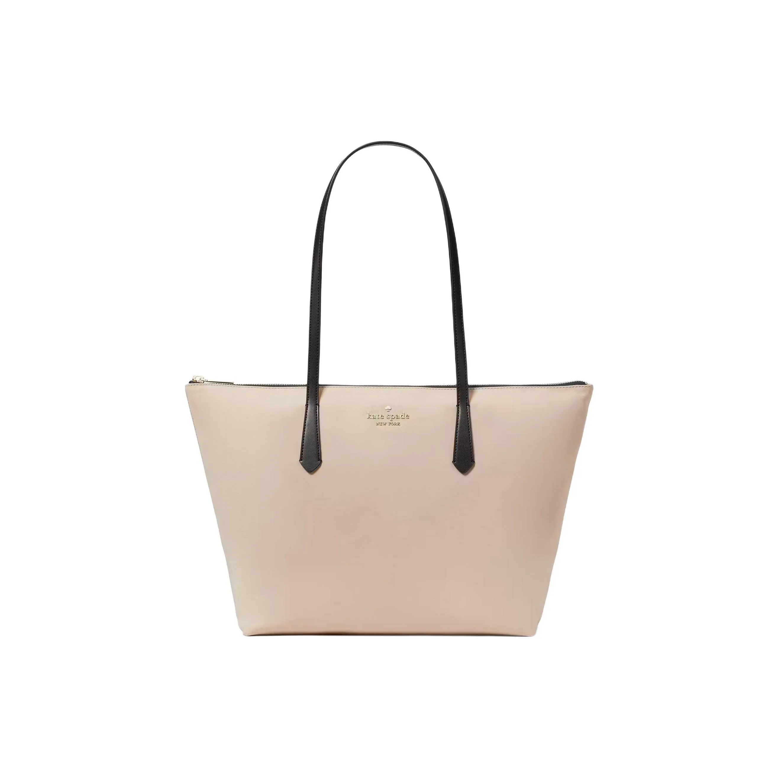 Kate Spade Recycled Nylon One Shoulder Handbag Medium Size Women's Warm Beige Multicolor
