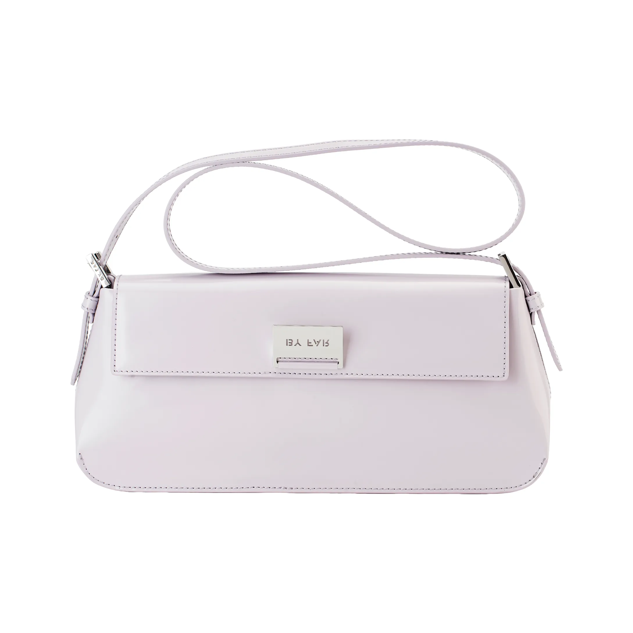 By Far Matilda Cow Leather Baguette Bag, Shoulder Bag, Handbag Large Size Women's Dawn Purple