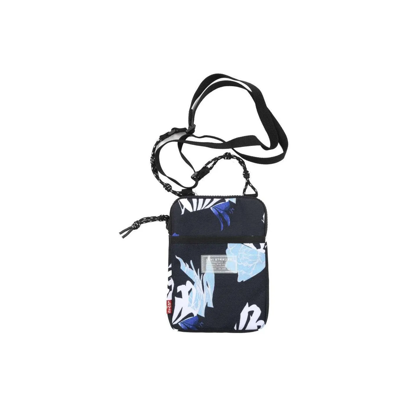 Levi's Polyester Shoulder Bag, Crossbody Bag Trumpets Unisex Black Print