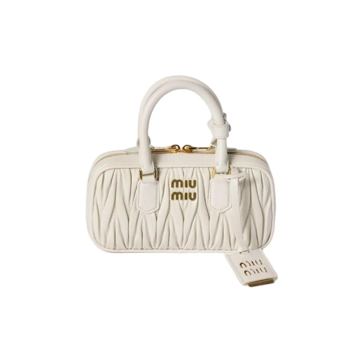 MIU MIU Arcadie Series Nappa Leather Handbag Mini Women's White