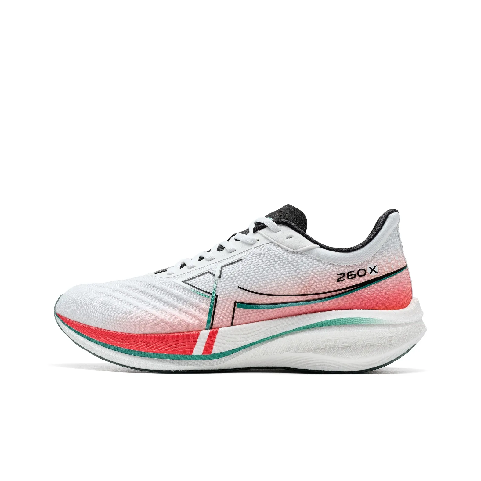 XTEP 260x260X 1.0 Anti-Slip Wear-Resistant Low-Top Running Shoes Men's Classic White/Laser Red/Black