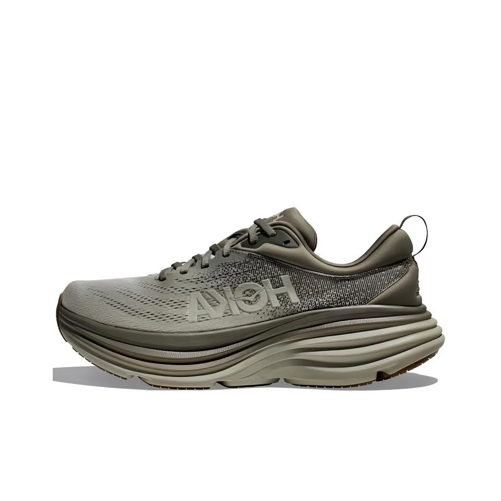 HOKA ONE ONE Bondi 8 Cushioned Slip Resistant Low Top Casual Shoes Men's Army Green