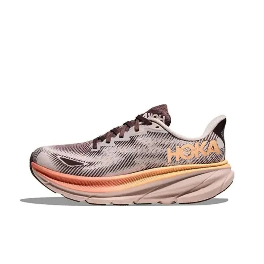 HOKA ONE ONE Clifton 9 Slip-resistant Abrasion-resistant Low-top Беговые кроссовки Женские Розовые