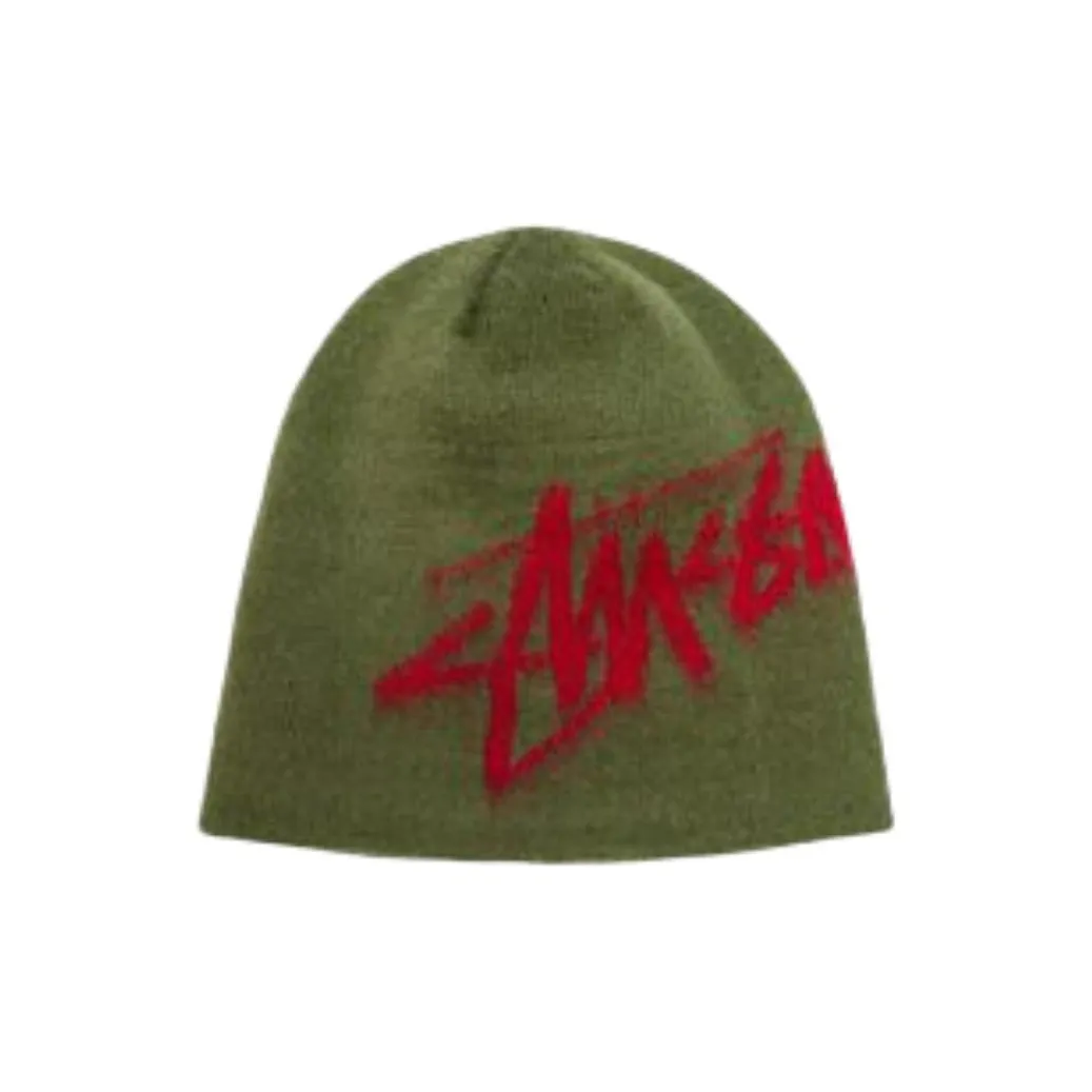 Stussy Acrylic Beanies Men's Olive Green Stussy Акриловые Шапки-бини Мужские Оливково-зеленые