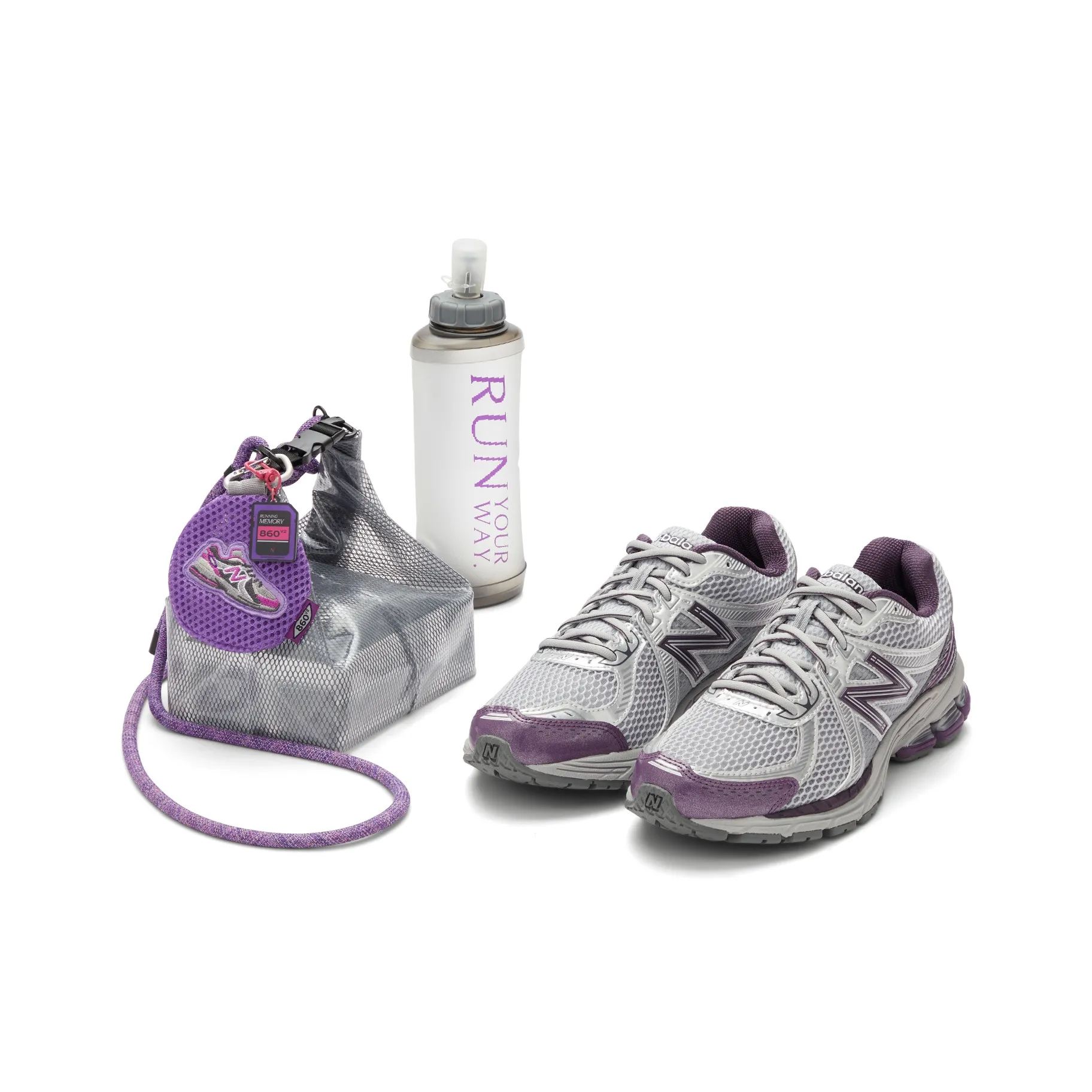 New Balance 860 v2 Low Топ Повседневные Беговые Кроссовки Унисекс Серебристо-фиолетовые