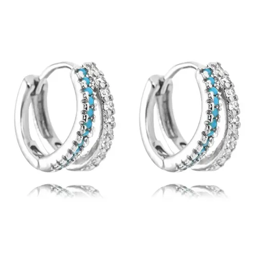 MUYAN Сплав Двойной Layer Искрящиеся Серьги-кольца Унисекс