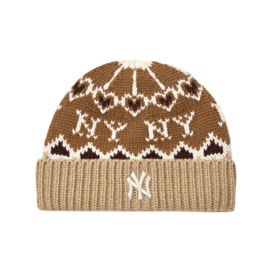 Mlb Base Logo содержит шерсть вязаная модель шапка-бини шляпа унисекс коричневый