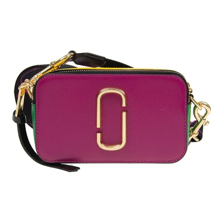 MARC JACOBS Cow Leather Camera Bags Crossbody Bag Shoulder Bag Women's Fuchsia & Green & Multicolor