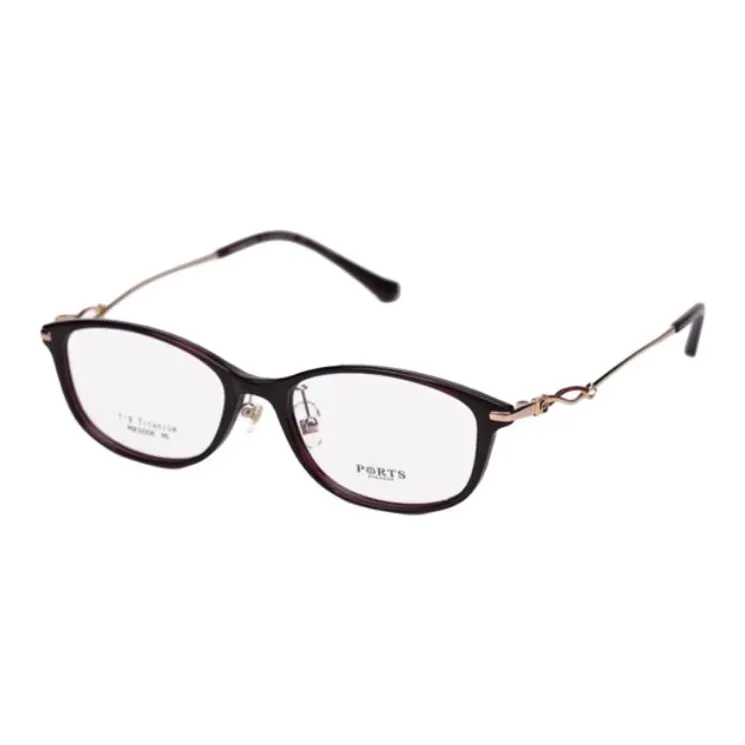 PORTS Пластина And Титановый сплав Овал Оправы для очков Женские Бордовый