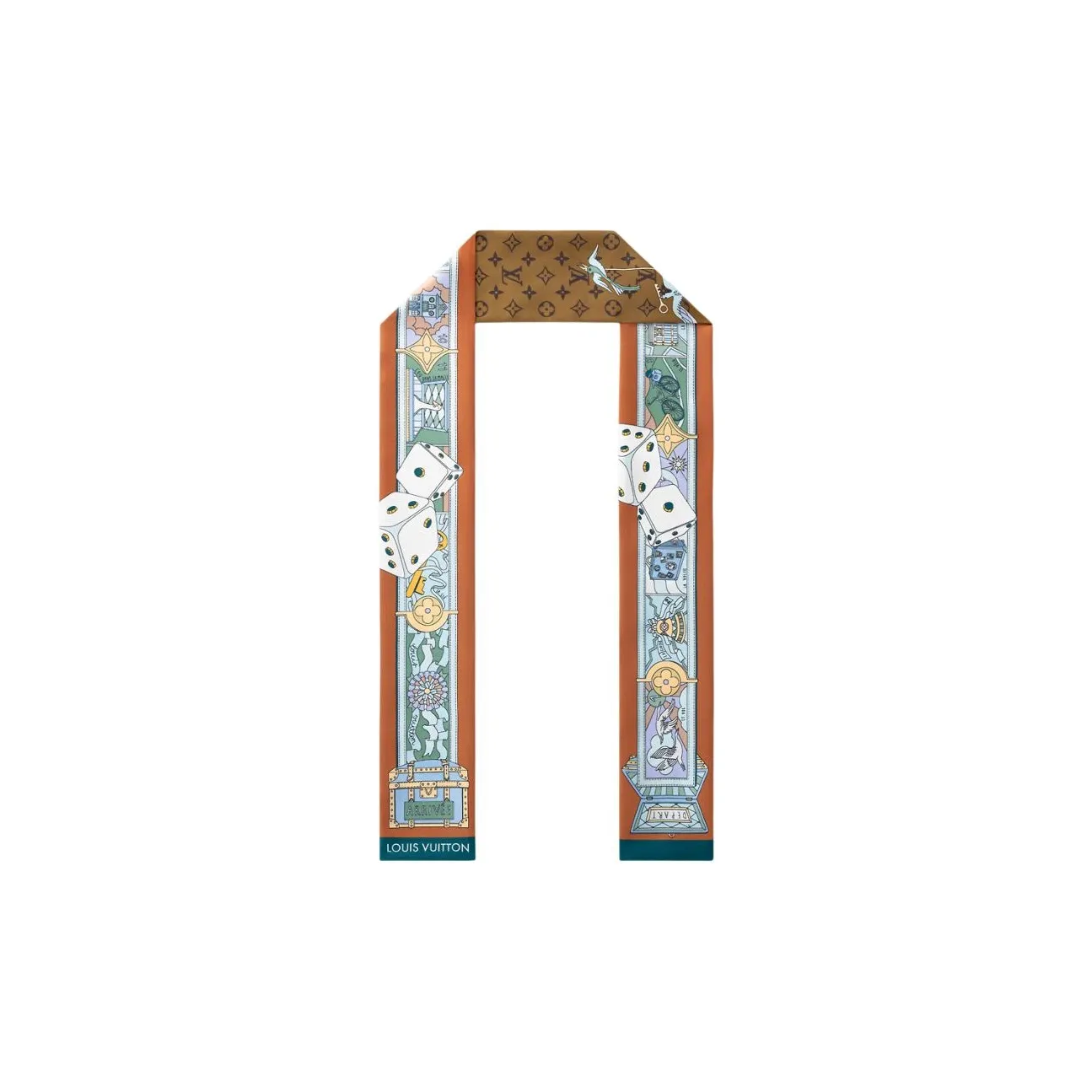 LOUIS VUITTON Тутовый шелк Резинки для волос Женские Коричневый