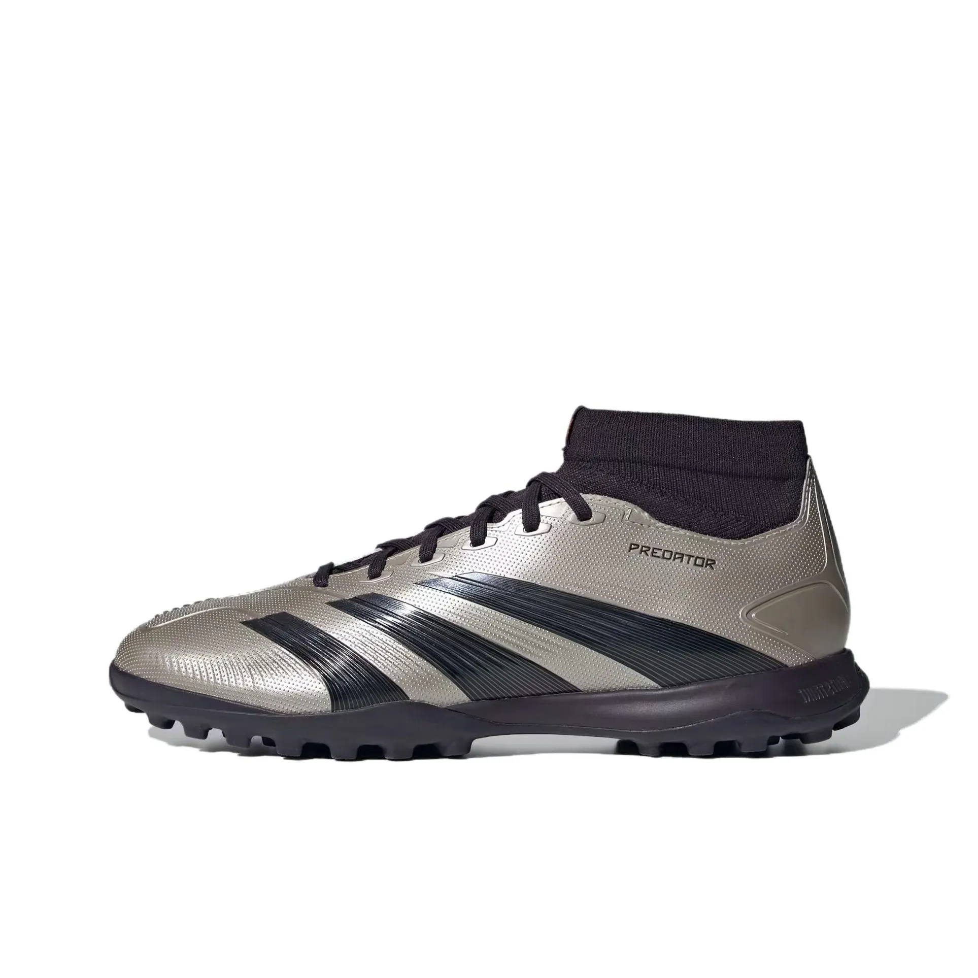 Adidas Predator League Mid Turf Platinum Metallic Aurora Black Turbo