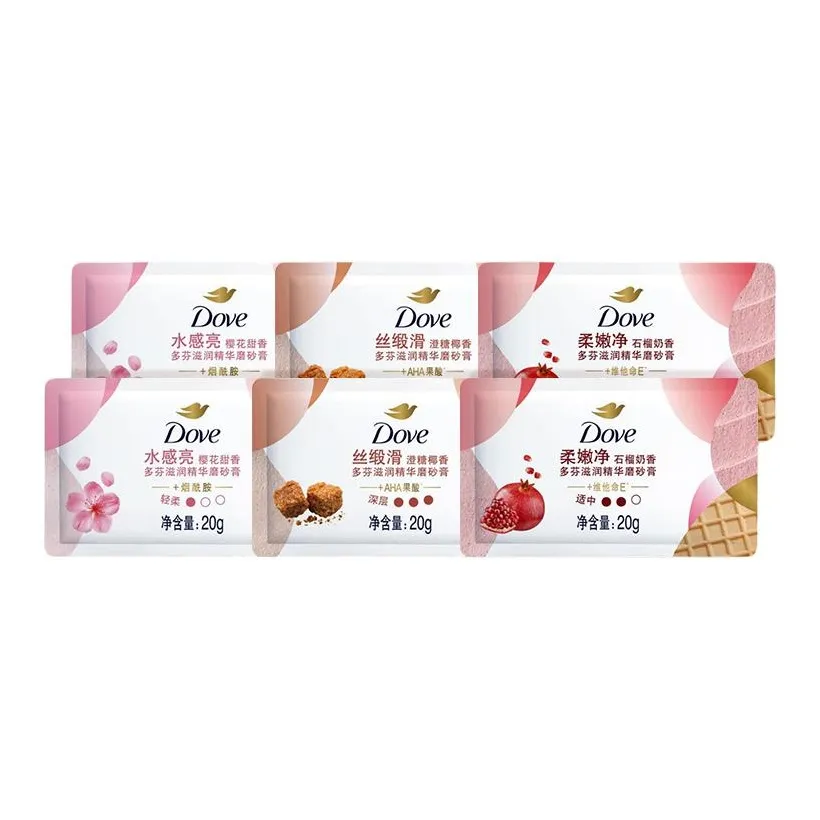 Dove Увлажняющие Сыворотки и Скрабы 20г*2+20г*2+20г*2 Чистка Освежающий Увлажняющий Отшелушивающий