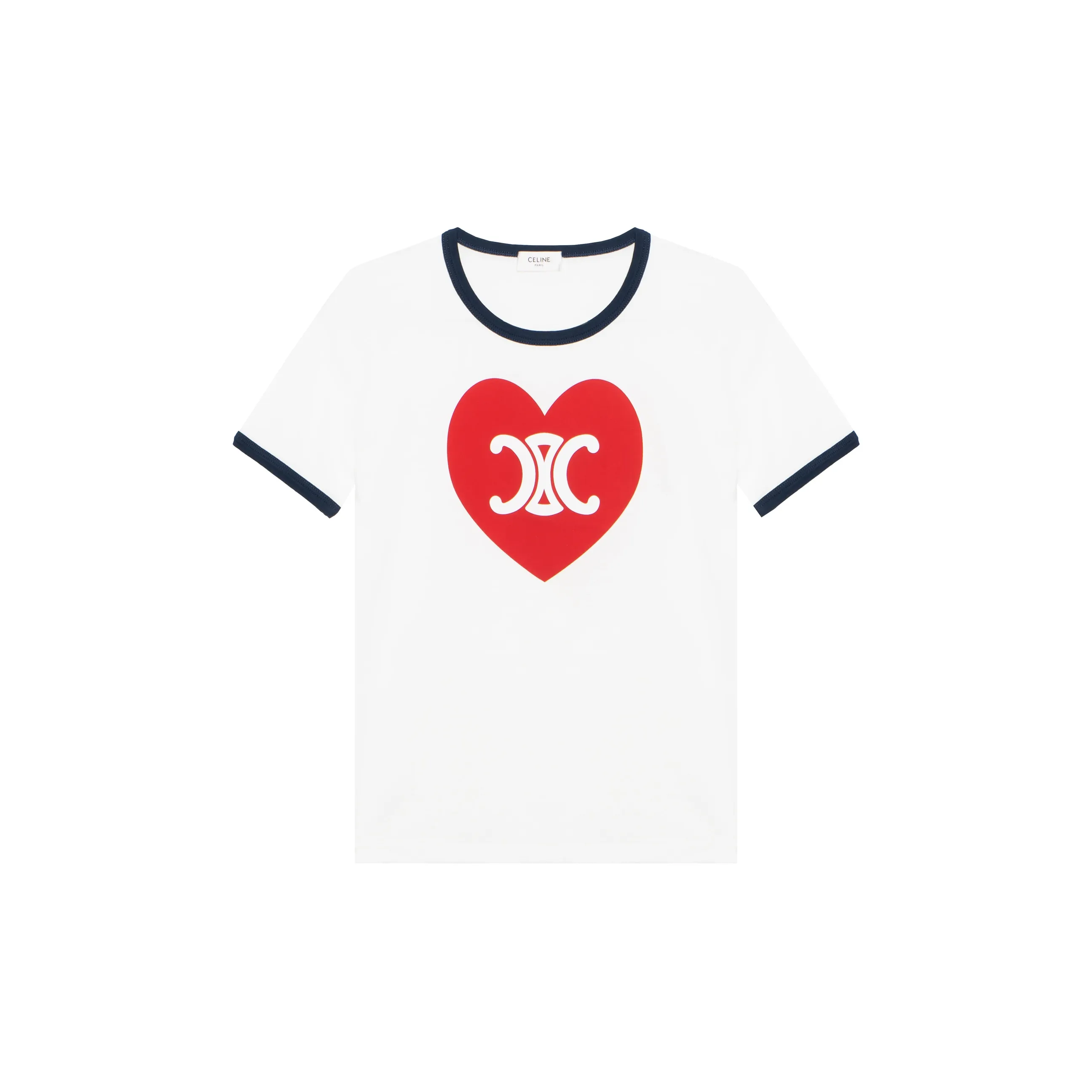 CELINE Heart Triomphe T shirt In Cotton Jersey
