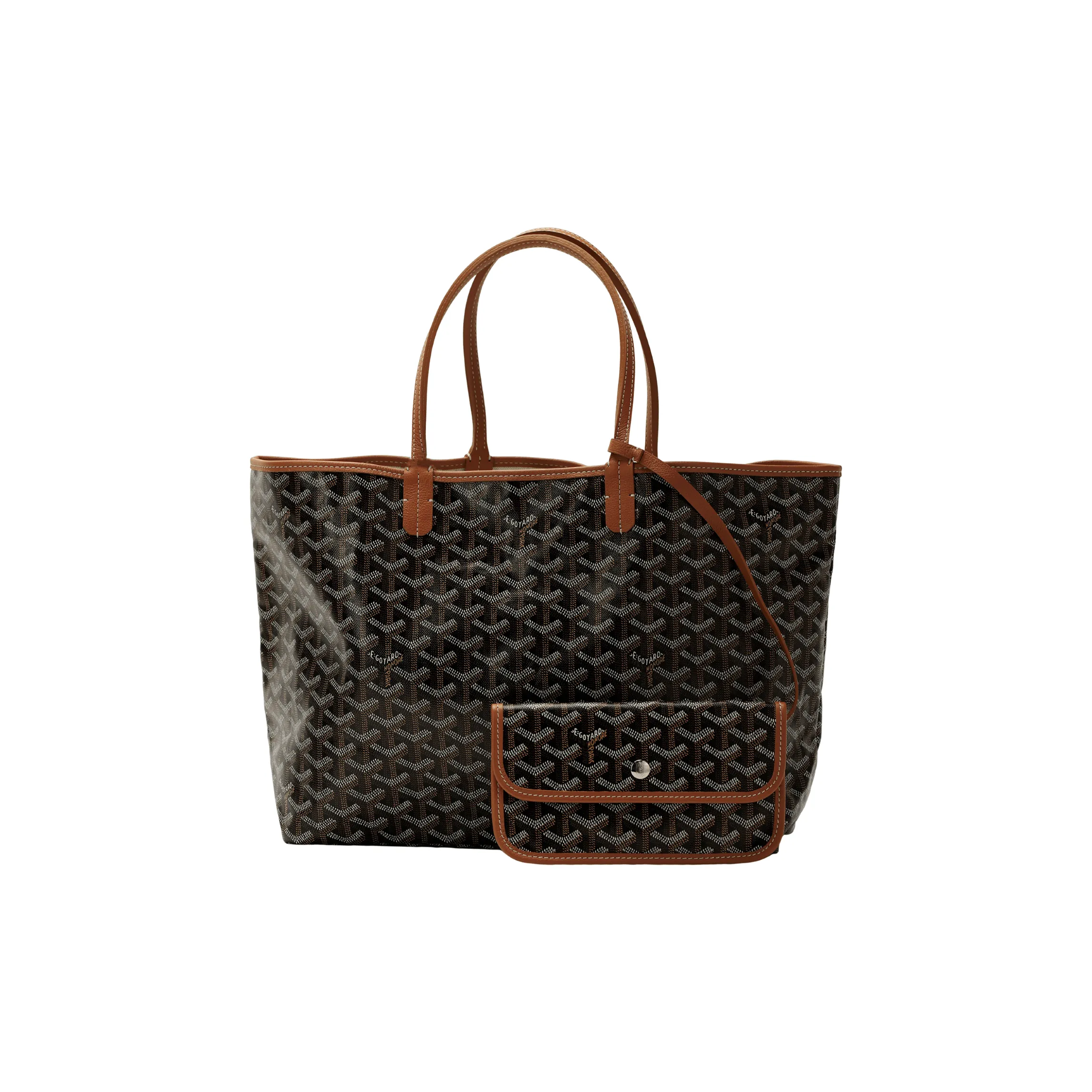 GOYARD Canvas With Calfskin Combo Bag Tote Bag Shopping Bag Shoulder Bag Handbag Small Size Women's Black Brown