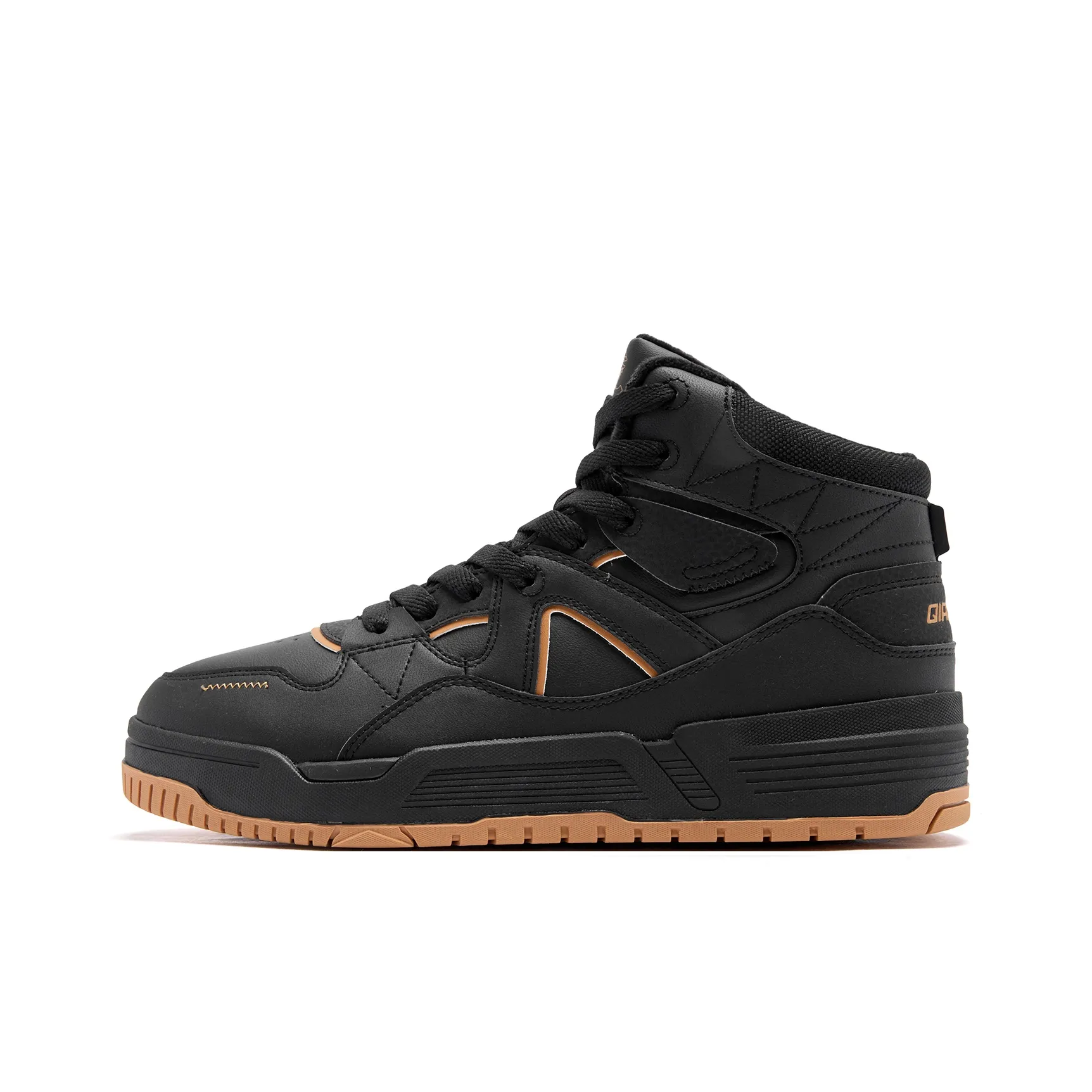 QIAODAN Скейтборд Кроссовки Высокие Черные Желтые Мужские