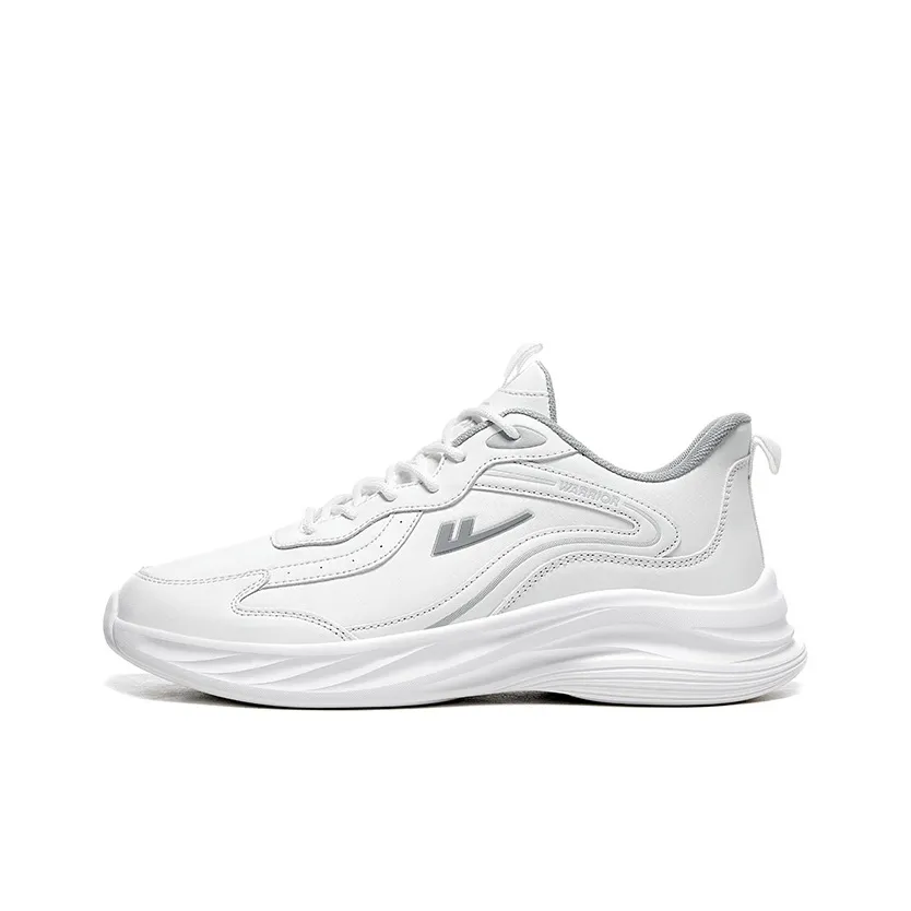 Warrior Rebound Abrasion Resistant Lightweight Slip Resistant Low Top Running Shoes Unisex White Gray