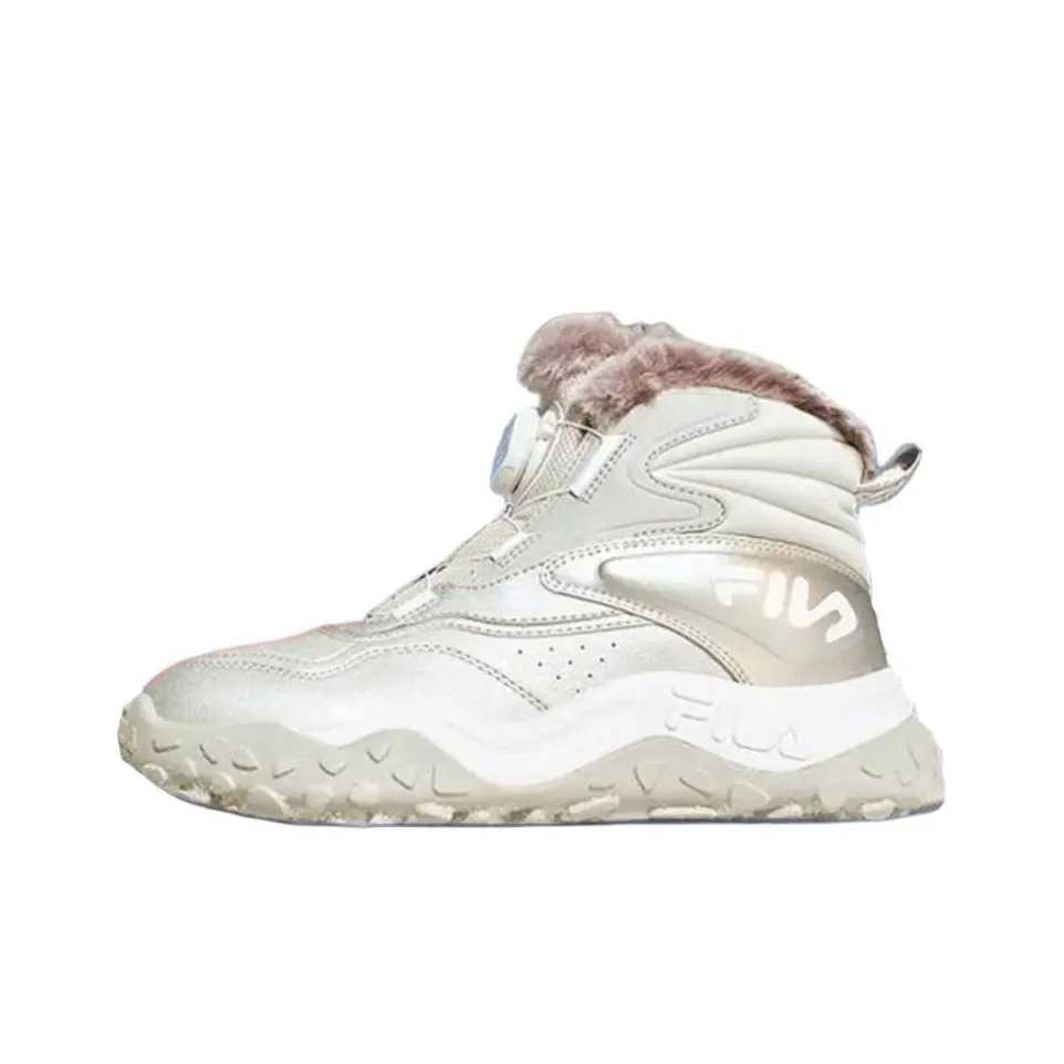 FILA KIDS противоскользящие термостойкие высокие детские повседневные туфли Серебристый Микрочип Серый Подростки