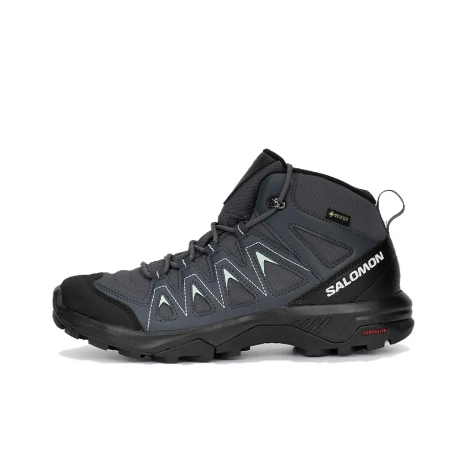 SALOMON X Braze Slip-resistant Abrasion-resistant Waterproof MID Top Hiking Shoes Women's Black SALOMON X Braze Противоскользящий Устойчивый к истиранию Водонепроницаемый MID Топ Походная обувь Женская Черный