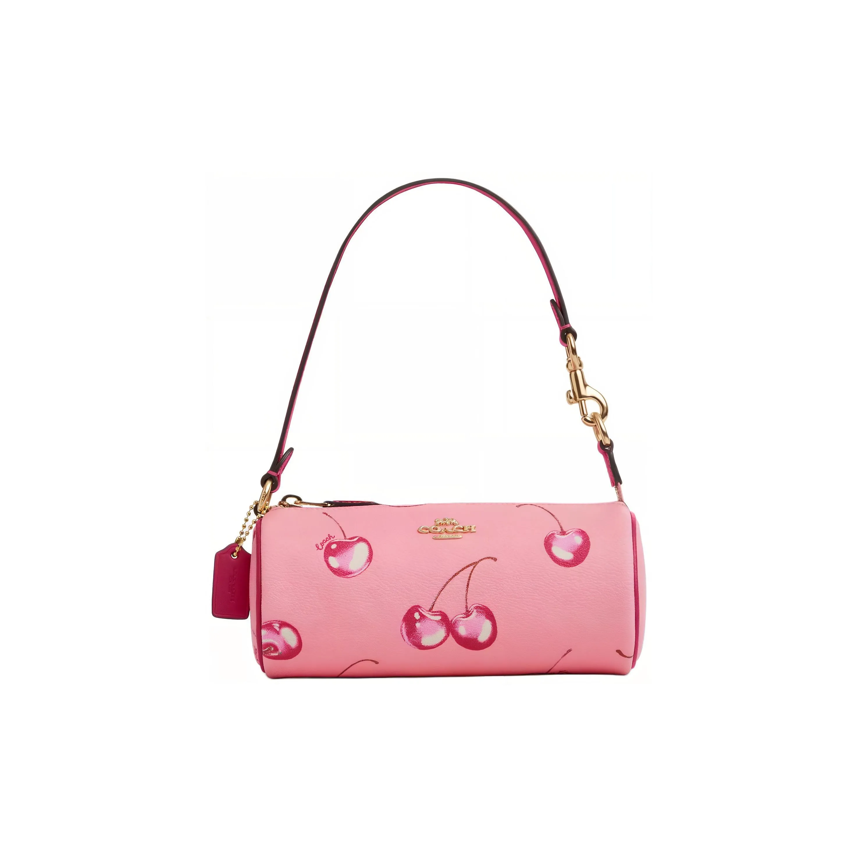 COACH Nolita Coated Canvas With Smooth Leather One Shoulder Handbags Small Size Women's Blossom Pink & Bright Purple