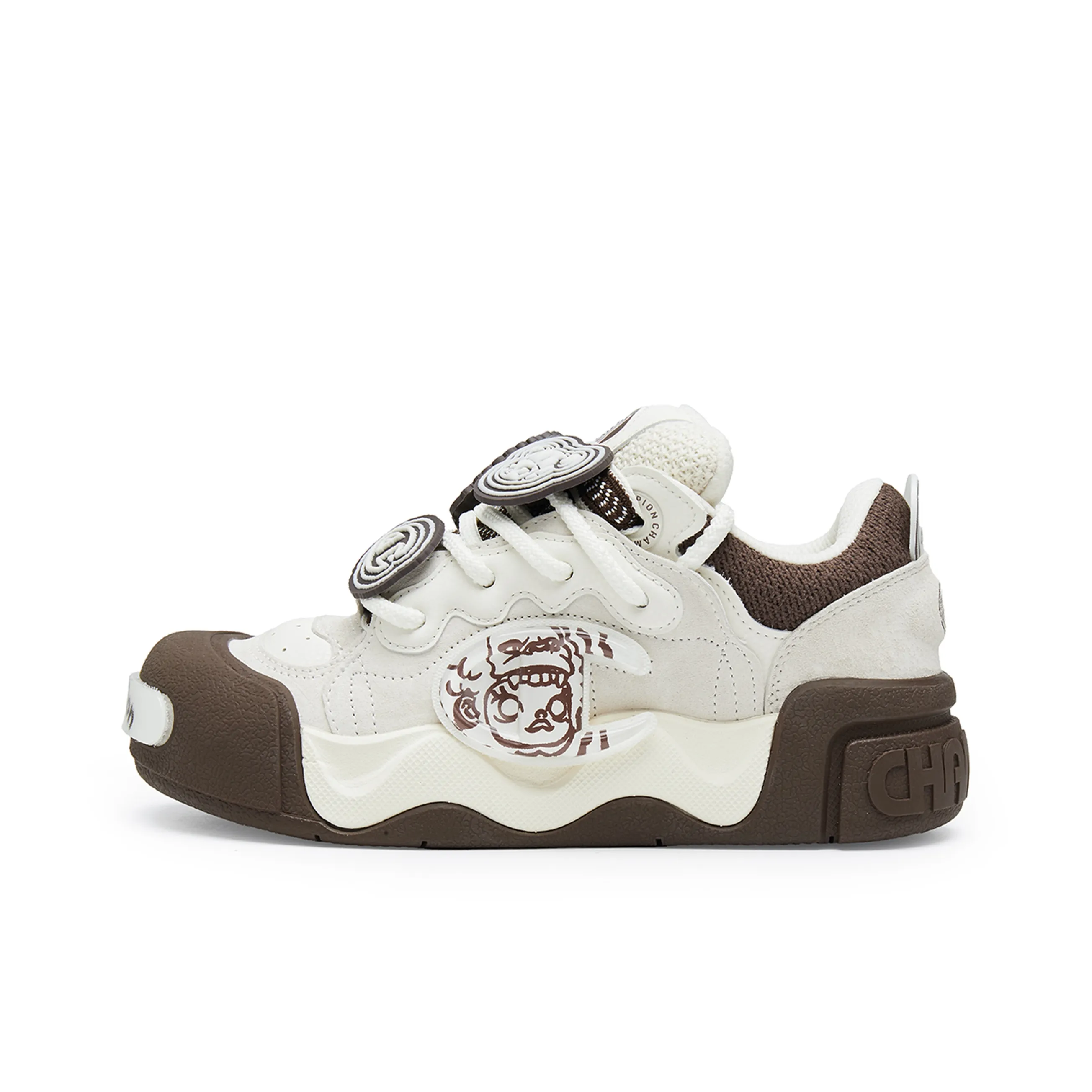 POP MART X Champion Low Топ Скейтборд Кроссовки Мужские Кофейно-Коричневый