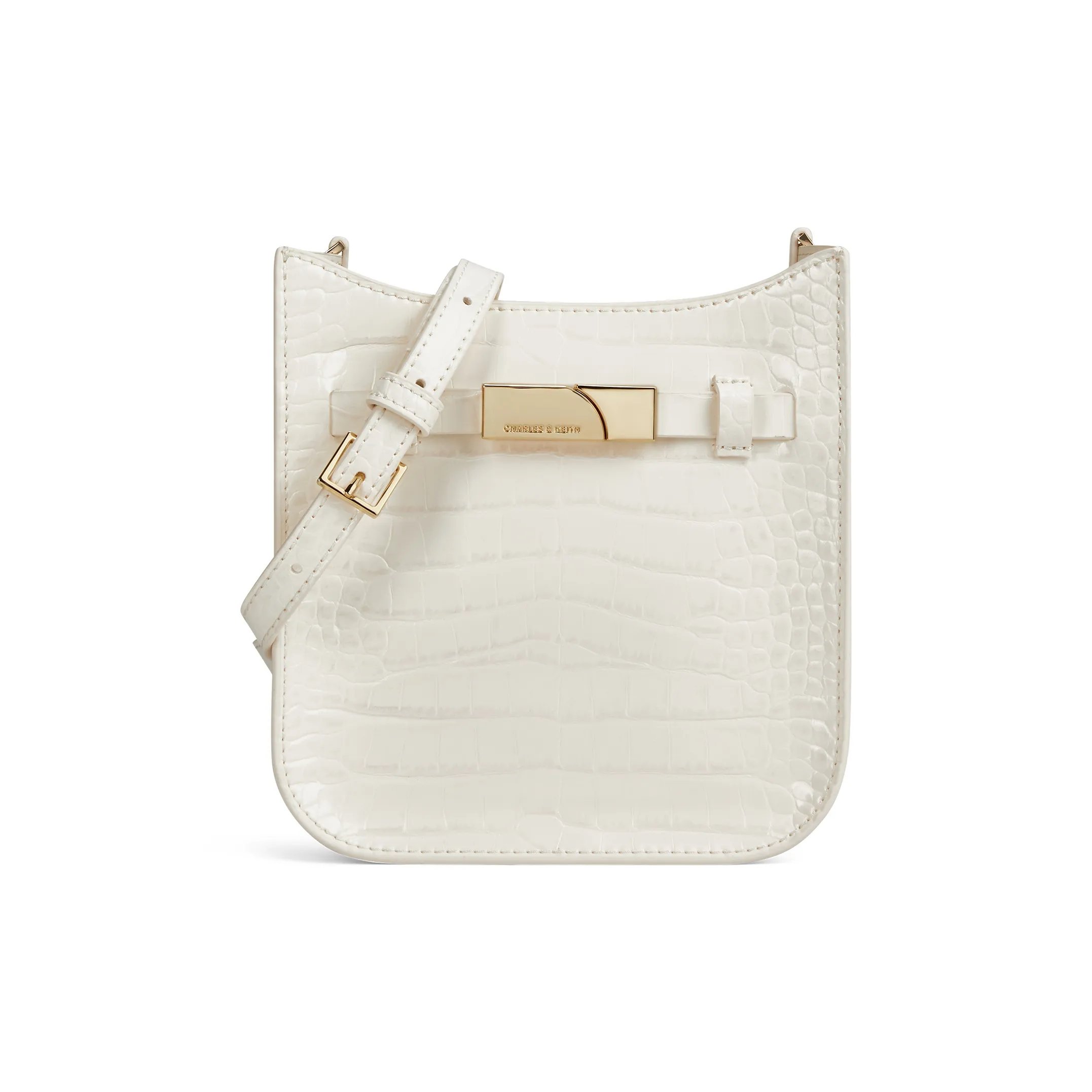 CHARLES KEITH ПУ (полиуретан) Сумка через плечо Маленькая Женская Темно-синий Молочно-белый Кремовый