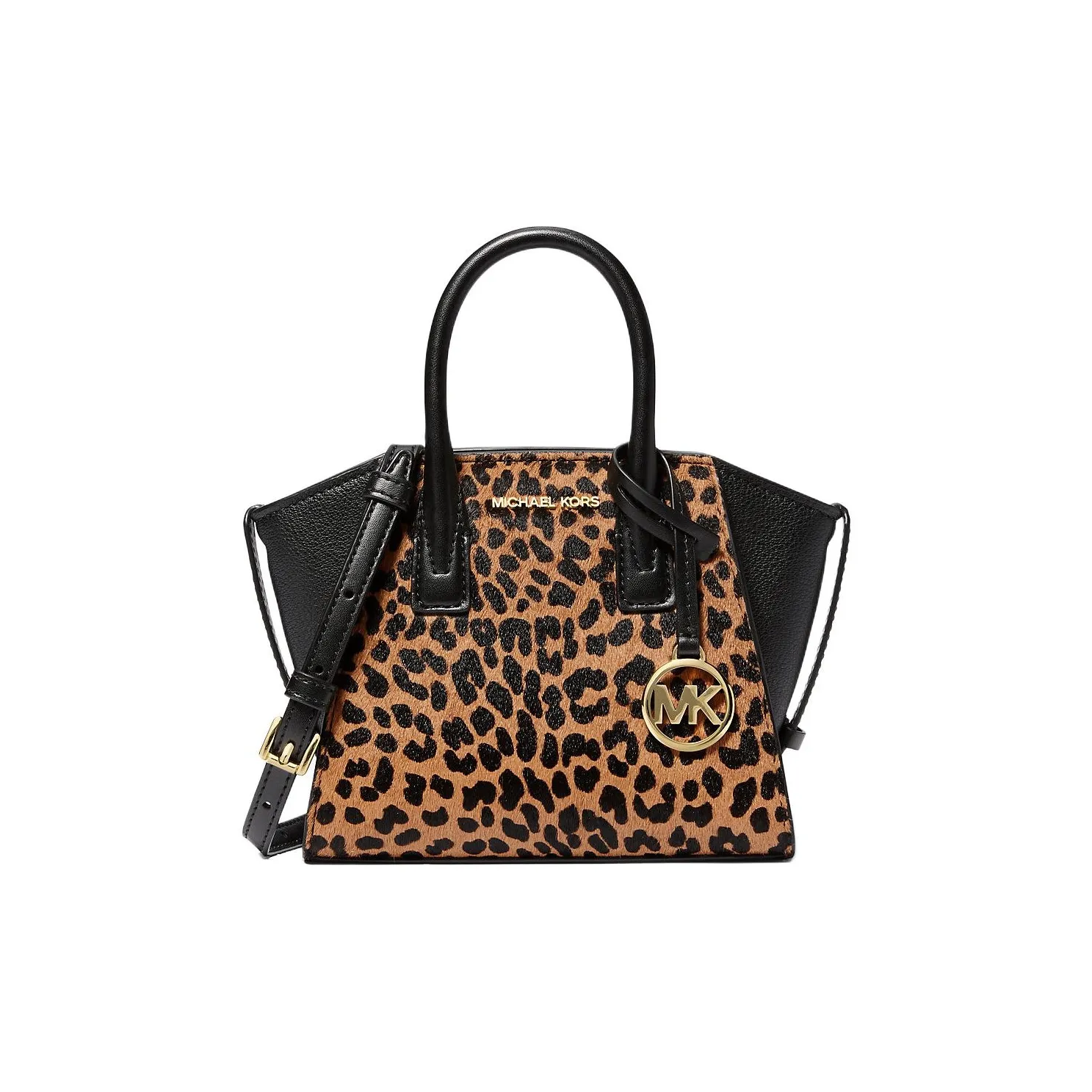 MICHAEL KORS Avril With Cow Suede Leather Shoulder Bag, Crossbody Bag, Handbag Mini Women's Black & Brown
