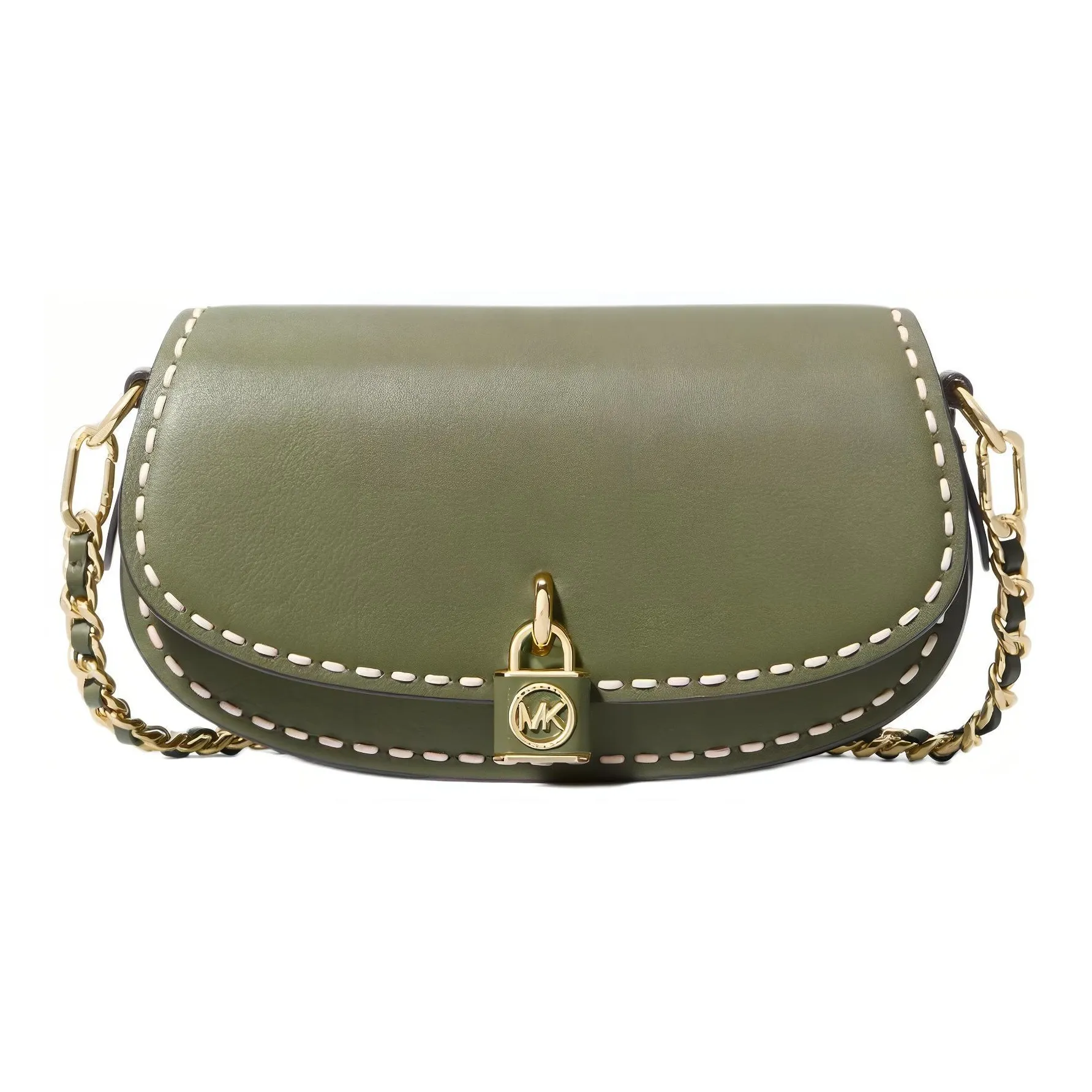 MICHAEL KORS Cow Leather Shoulder Bag, Crossbody Bag Trumpets Women's Olive Green