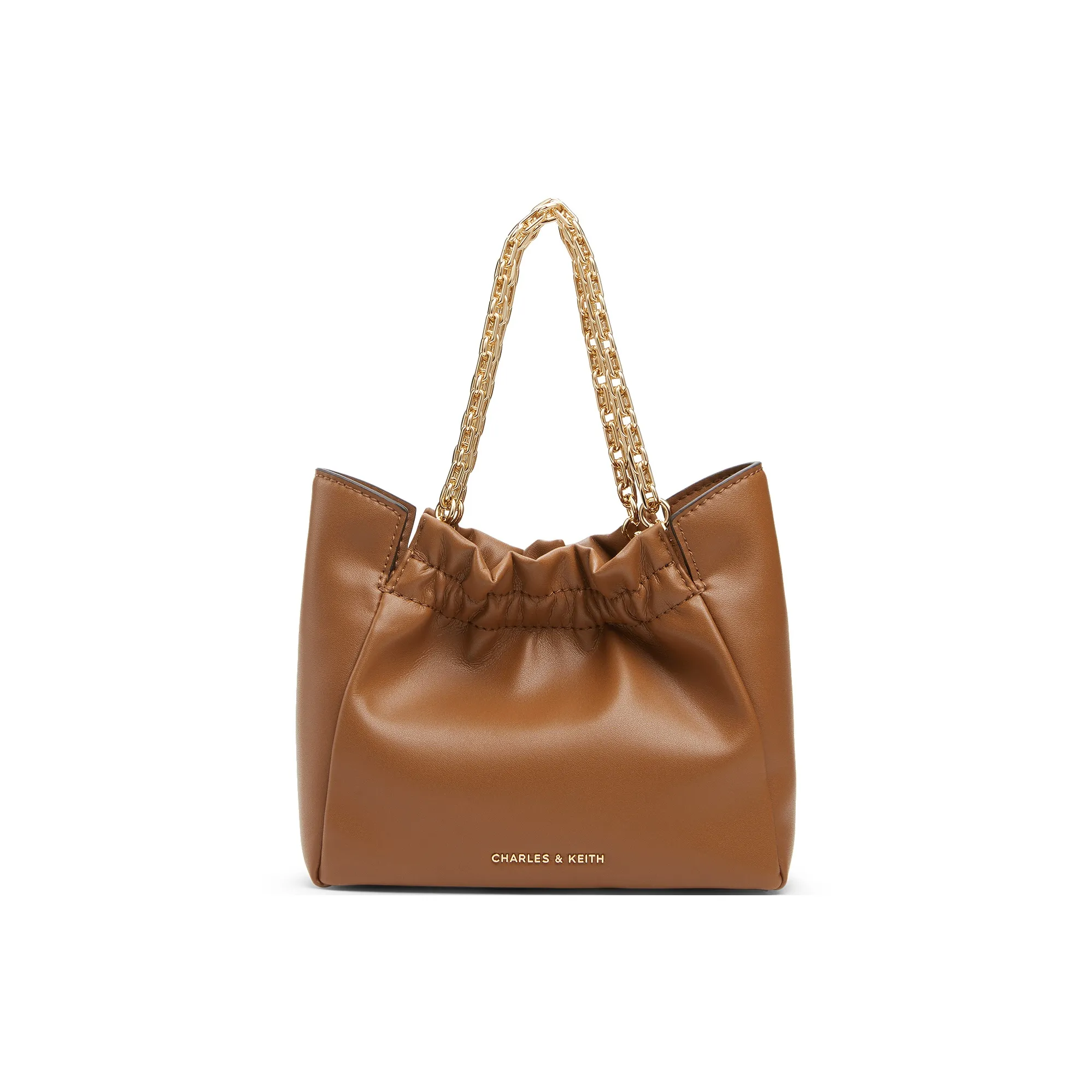 CHARLES KEITH ПУ (полиуретан) Облачная Сумка Через плечо Маленькая Женская Коричневая Черная Серебряная