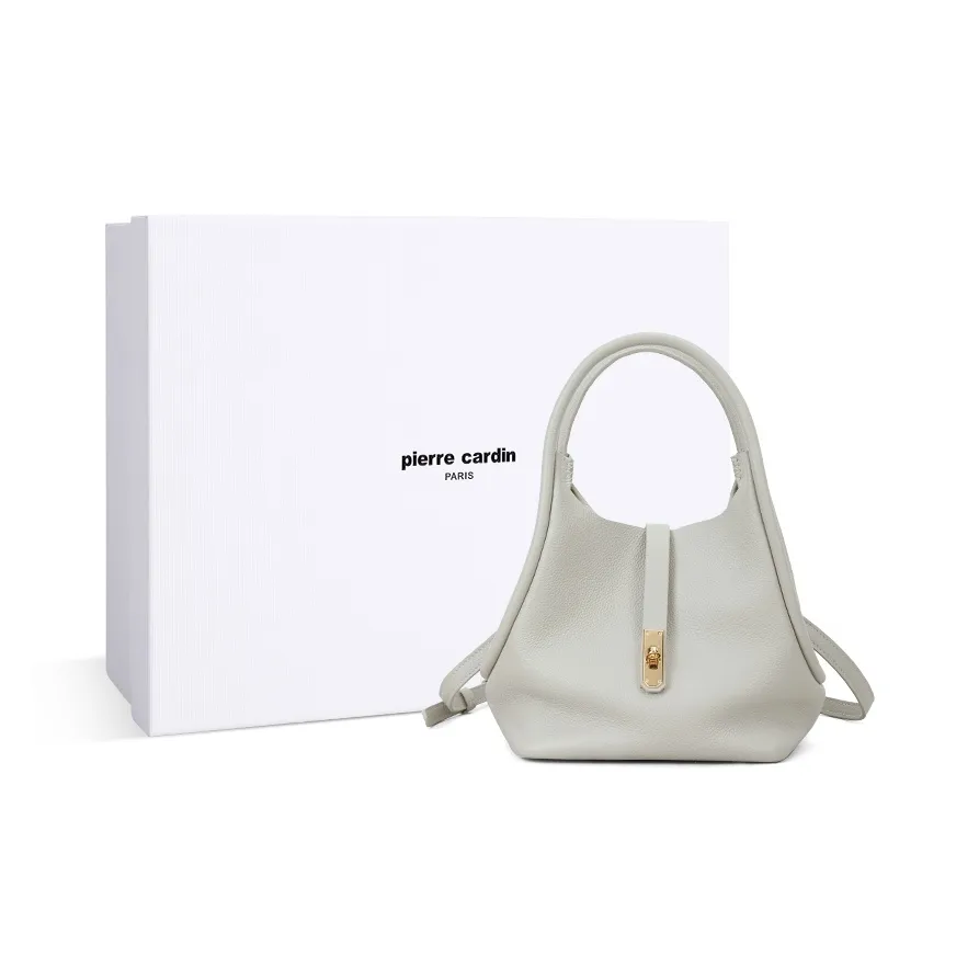 PIERRE CARDIN Универсальная Сумка для Коммутации Женская Сумка Мода Натуральная Кожа Одно Плечо Сумка Женская Экрю Черный Коричневый