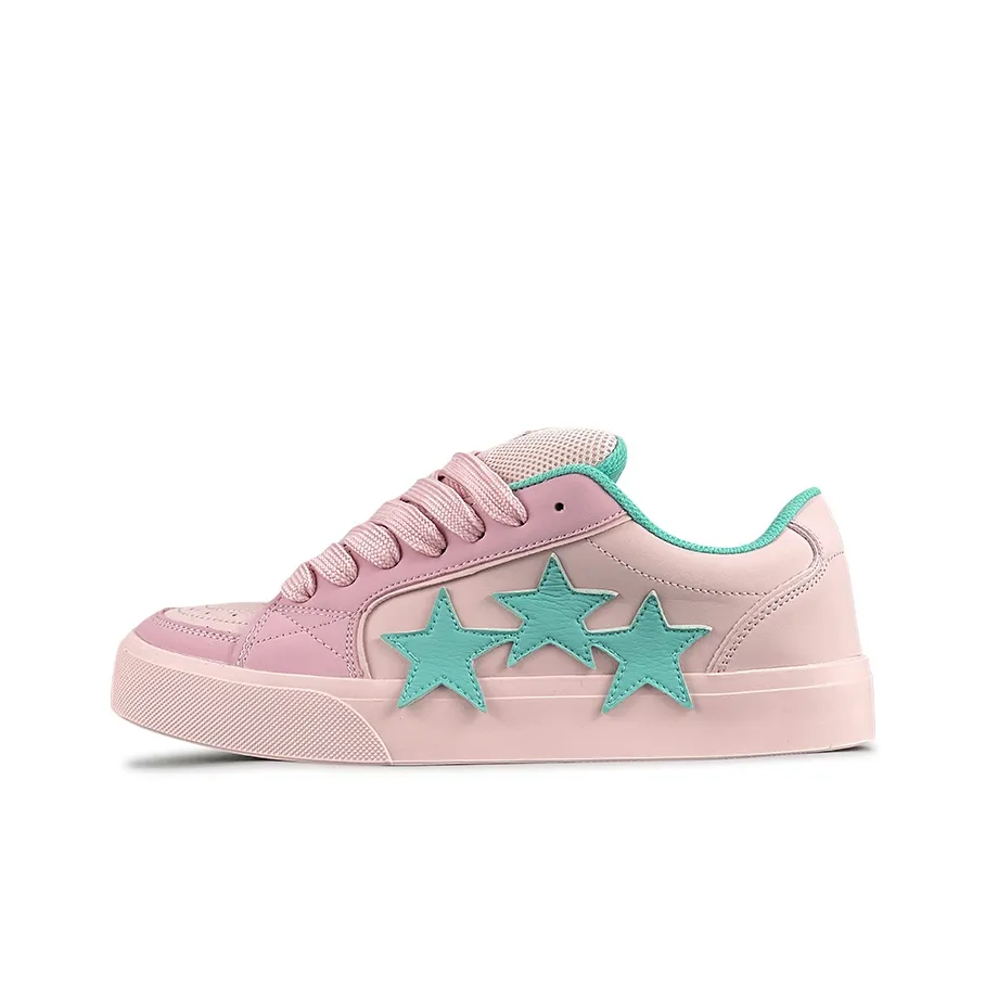 LuzaoT SUPER DRAG Скейтборд Кроссовки Низкие Розовые Зеленые Женские