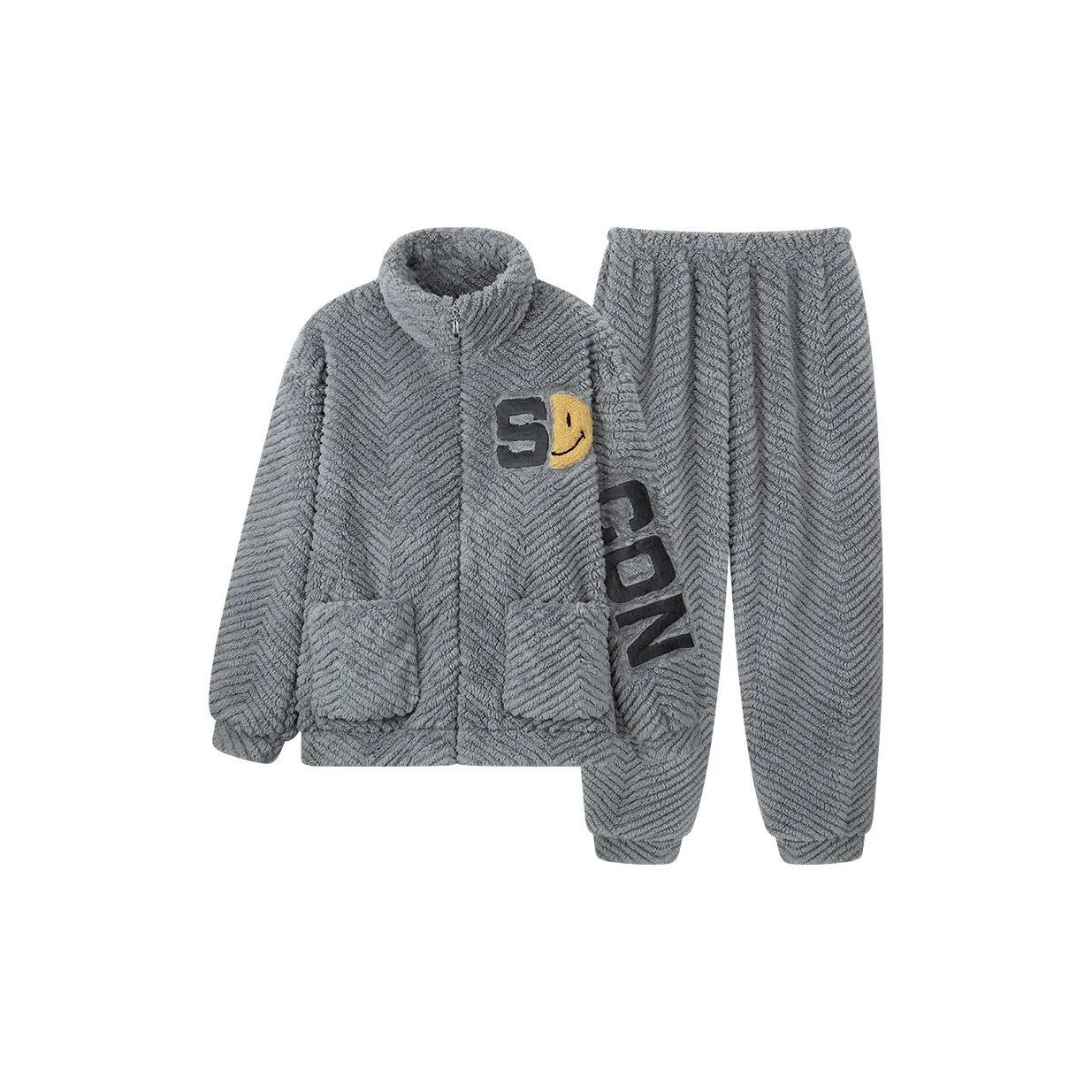 Qiao Ni Tong Пижамный комплект Мужской Серый