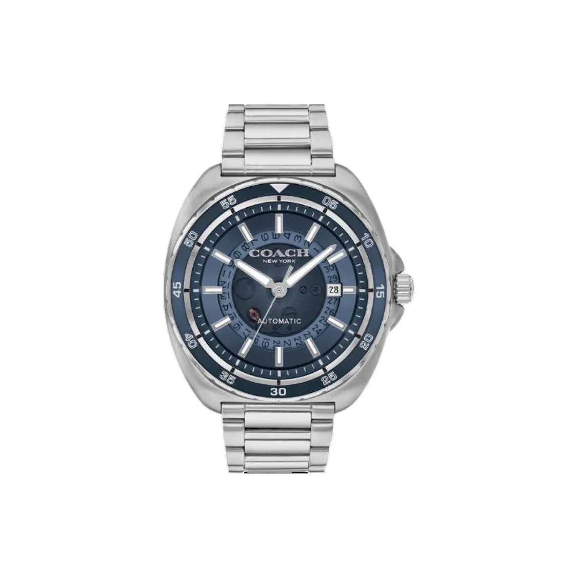 COACH Charter Wrist Watch Mechanical Movement Steel Strap 44.5mm Blue Dial Men's Watches