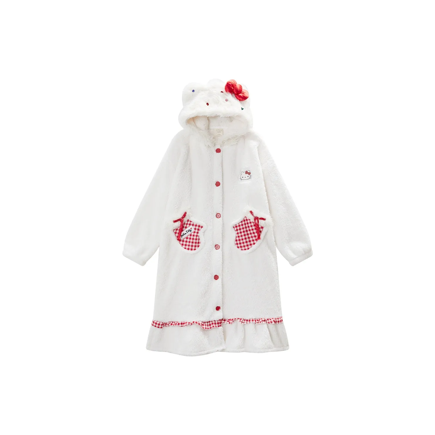 GUKOO x Hello Kitty Pajama Robe Women's Raw White
