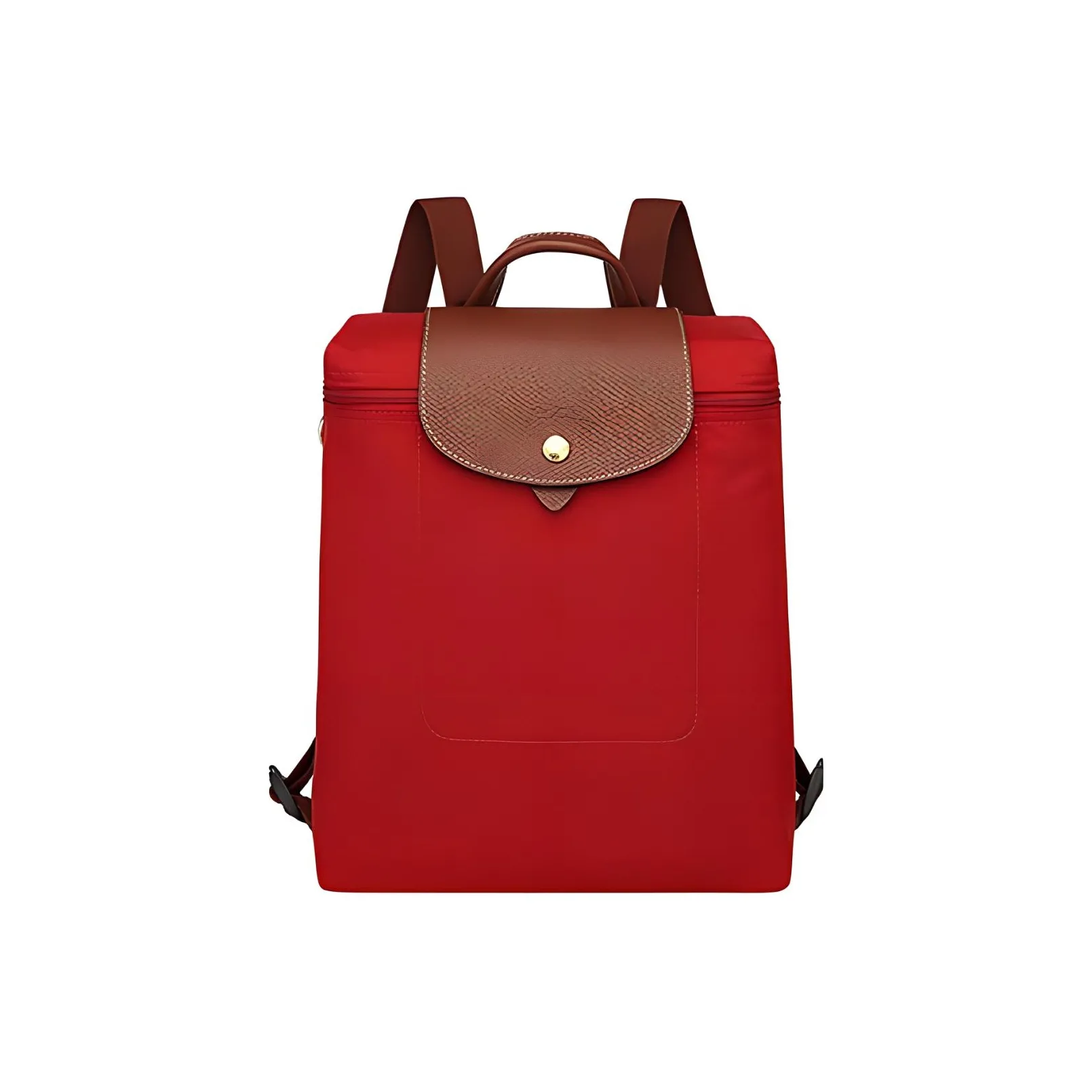LONGCHAMP Le Pliage jacquard Canvas With Leather Trim Backpack Regular Women's Red