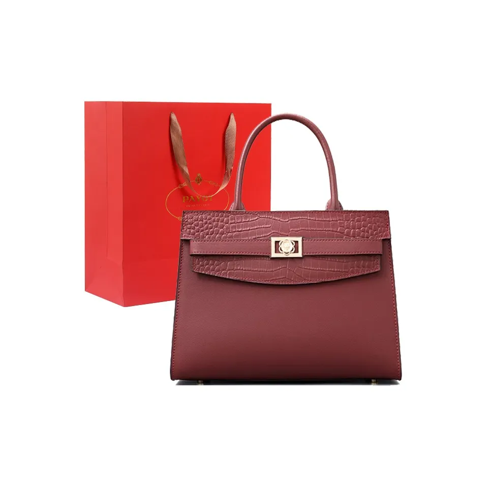 PAYOT Synthetic Leather Handbag, One Shoulder Crossbody Bag Regular Women's Burgundy/Black/Blue/Ecru