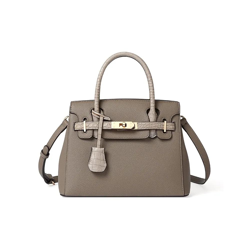 TUCANO Биркин Сумка из коровьей кожи Сумка через плечо Сумка на одно плечо Сумка обычного размера Женская Слоновой серый