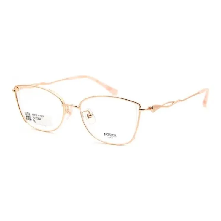 PORTS Титан Нерегулярная форма Оправы для очков Женские Розово-золотой