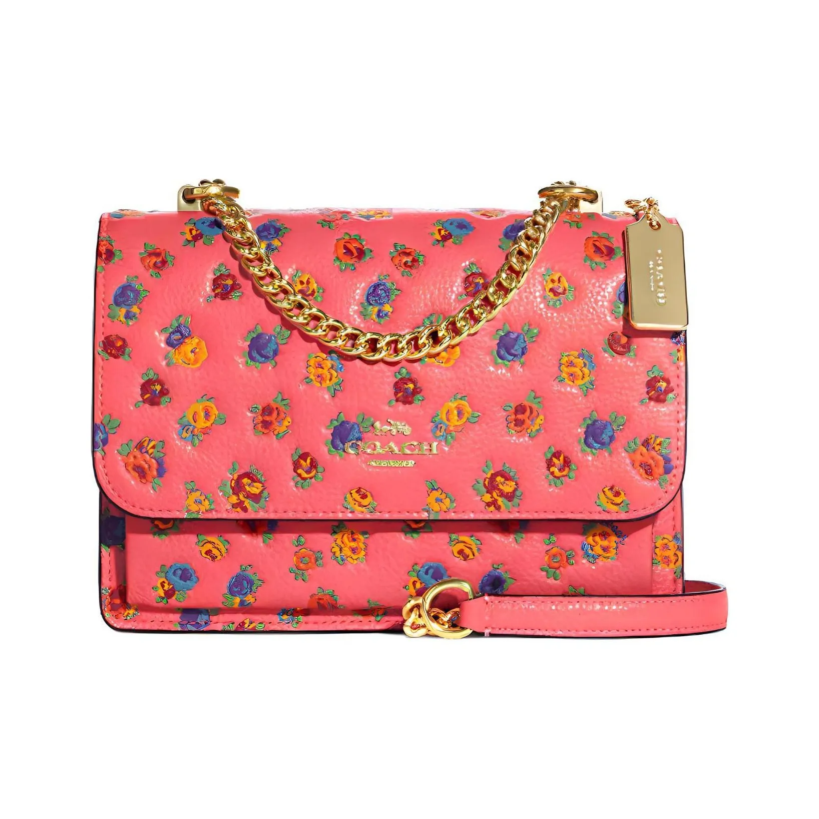 COACH Klare Коровья кожа Аккордеонная сумка Сумка через плечо Стандартная Женская Розовая