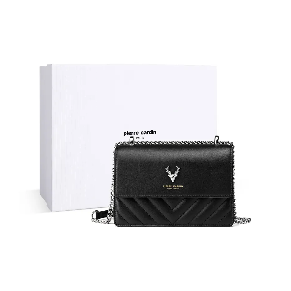 PIERRE CARDIN Мода Универсальная CHANEL Inspired Маленькая Сумка через плечо Коровья кожа Сумка на плечо Стандартная Женская