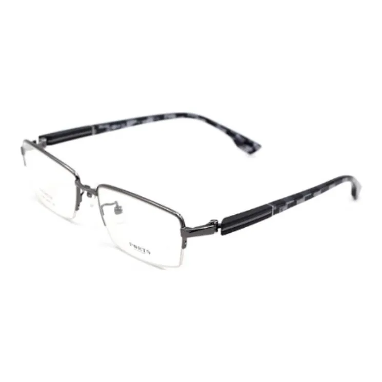 PORTS Пластина And Титановый сплав Чистый титан Прямоугольный Оправы для очков Мужской Серебристо-серый