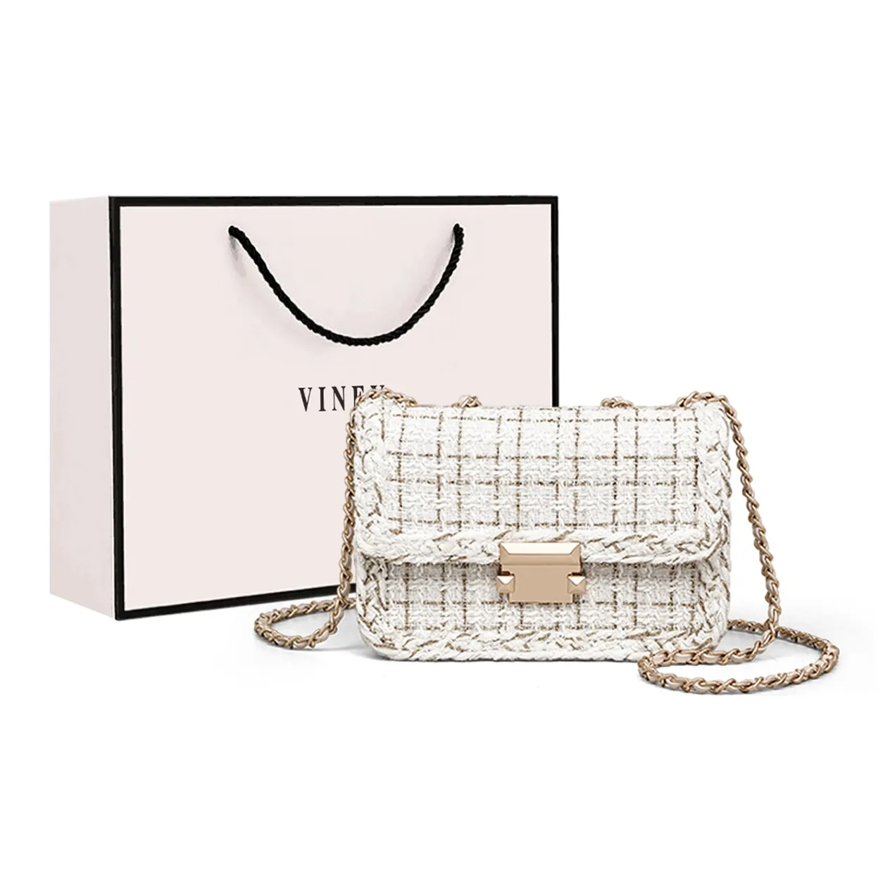 VINEY Сумка через плечо из ткани стандартная женская цвет экрю