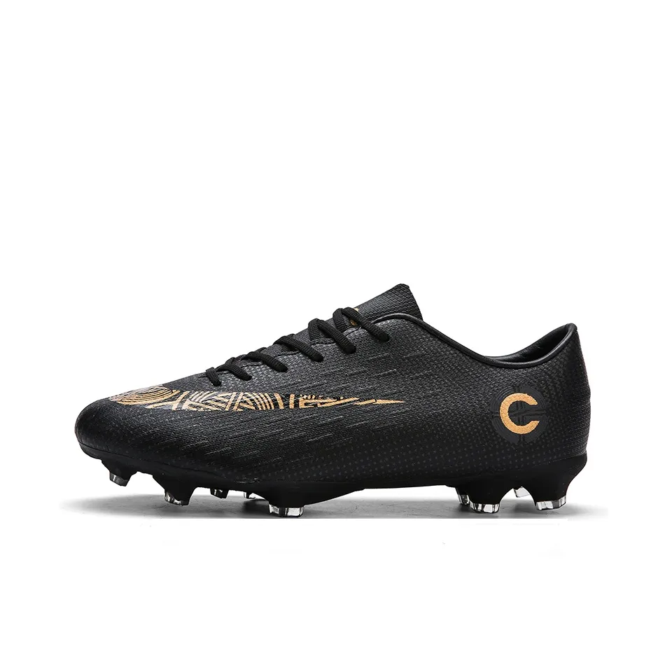 Prince McQueen FG Rubber Long Studs Artificial Ground Anti-Slip And Wear-Resistant Coverage Soccer Shoes Unisex Black